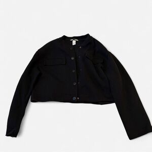 H&M Black cropped jacket Size M